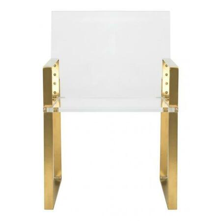 SAFAVIEH Langston Chair, Brass & Clear SFV2516A